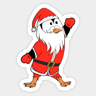 Santa Claus Penguin Ready for Christmas Sticker